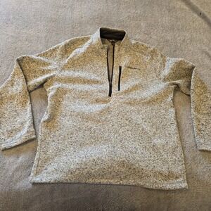 Eddie Bauer Men's 1/4 Zip Pullover Grey Size Large Fleece Lined Long Sleeve